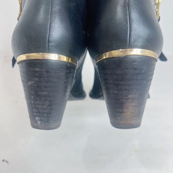 Steve Madden Wantagh Black Leather Suede Booties Ankle Boots Size 9 - Picture 13 of 13